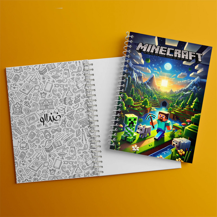 دفتر مشق 50 برگ خندالو طرح ماینکرافت (Minecraft) کد F12061