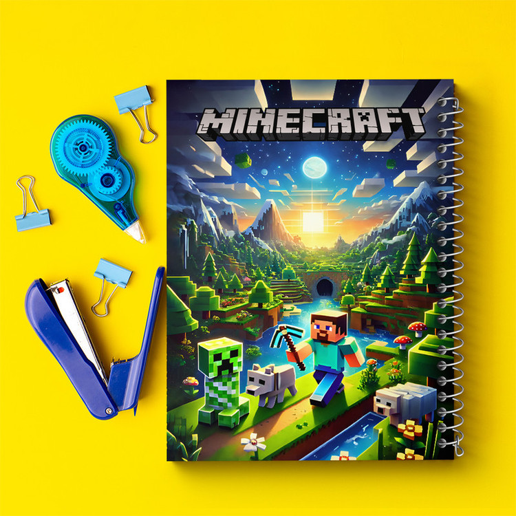 دفتر مشق 50 برگ خندالو طرح ماینکرافت (Minecraft) کد F12061
