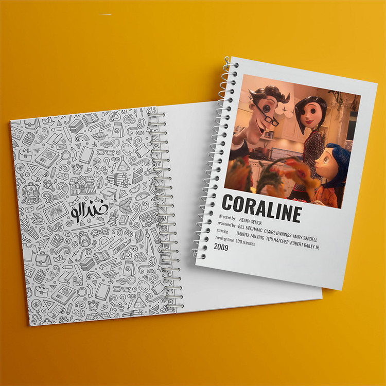 دفتر مشق 50 برگ خندالو طرح کورالاین (Coraline) کد F13226