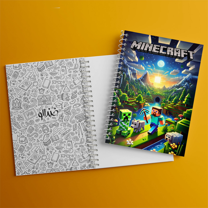 دفتر نقاشی 50 برگ خندالو طرح ماینکرافت (Minecraft) کد F12061