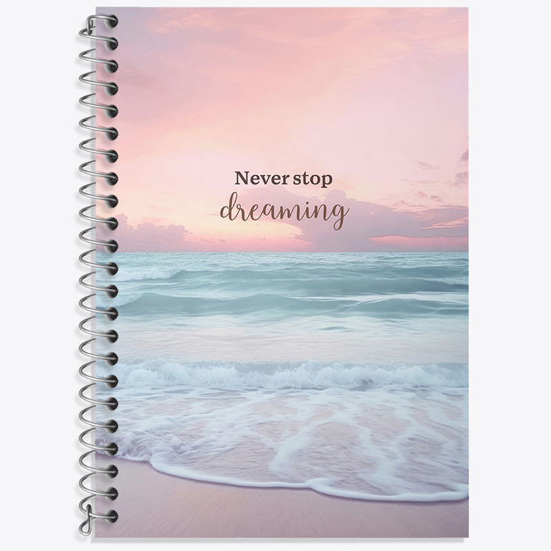 دفتر زبان 50 برگ خندالو مدل دو خط طرح Never Stop Dreaming کد N2324