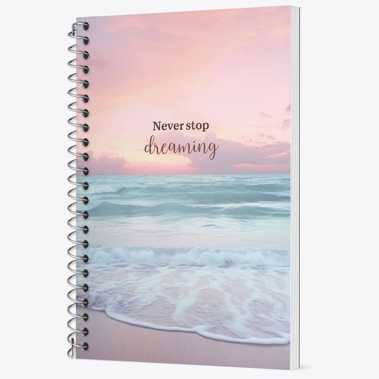 دفتر زبان 50 برگ خندالو مدل دو خط طرح Never Stop Dreaming کد N2324