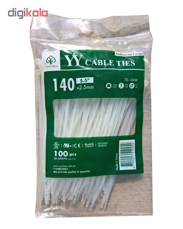 بست کمربندی وای وای مدل TSL-140-M سایز 2.5×140 میلیمتر بسته 3 عددی