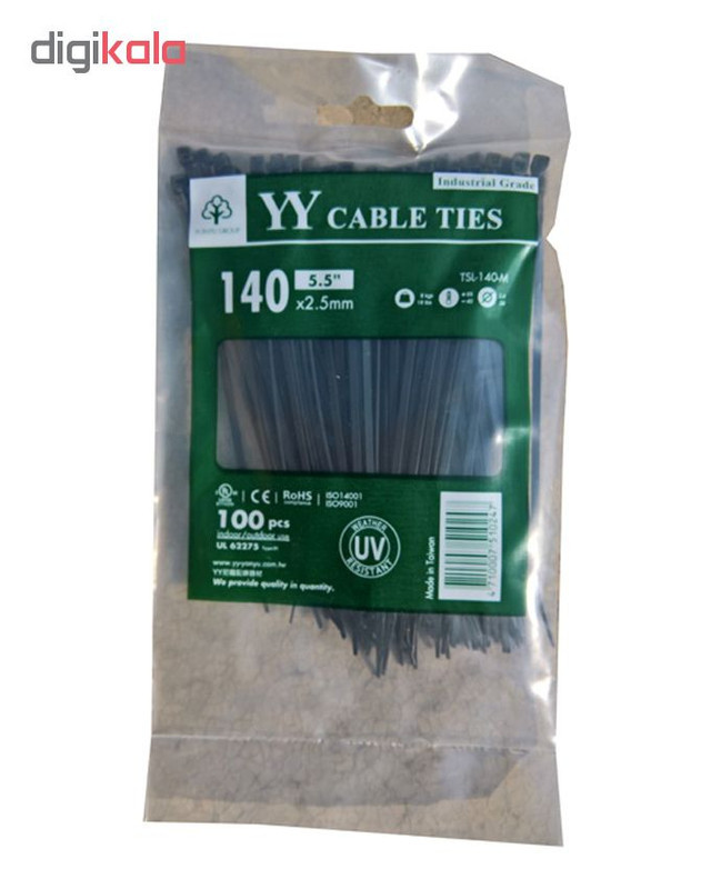بست کمربندی وای وای مدل TSL-140-M سایز 2.5×140 میلیمتر بسته 3 عددی