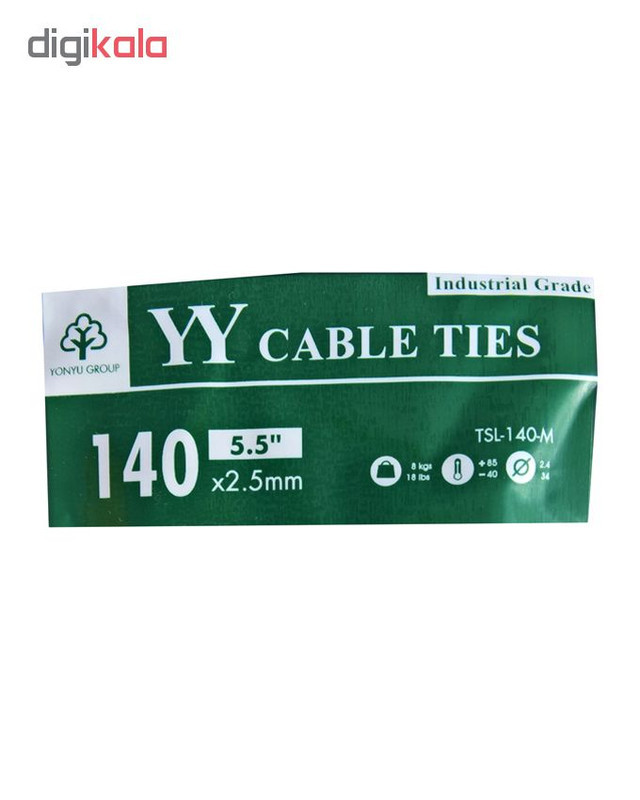 بست کمربندی وای وای مدل TSL-140-M سایز 2.5×140 میلیمتر بسته 3 عددی