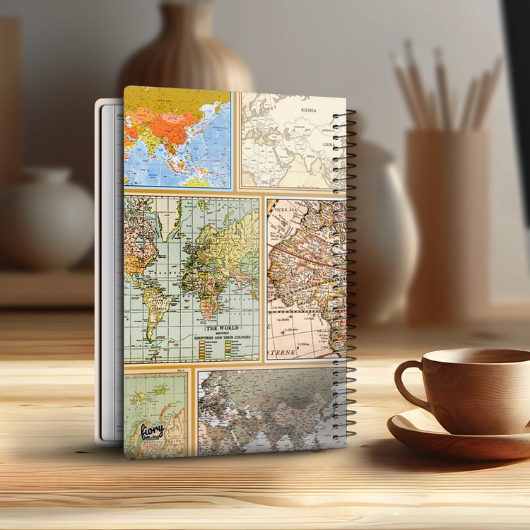 دفتر مشق 100 برگ مستر راد مدل نقشه جهان طرح world map کد fiory 2415
