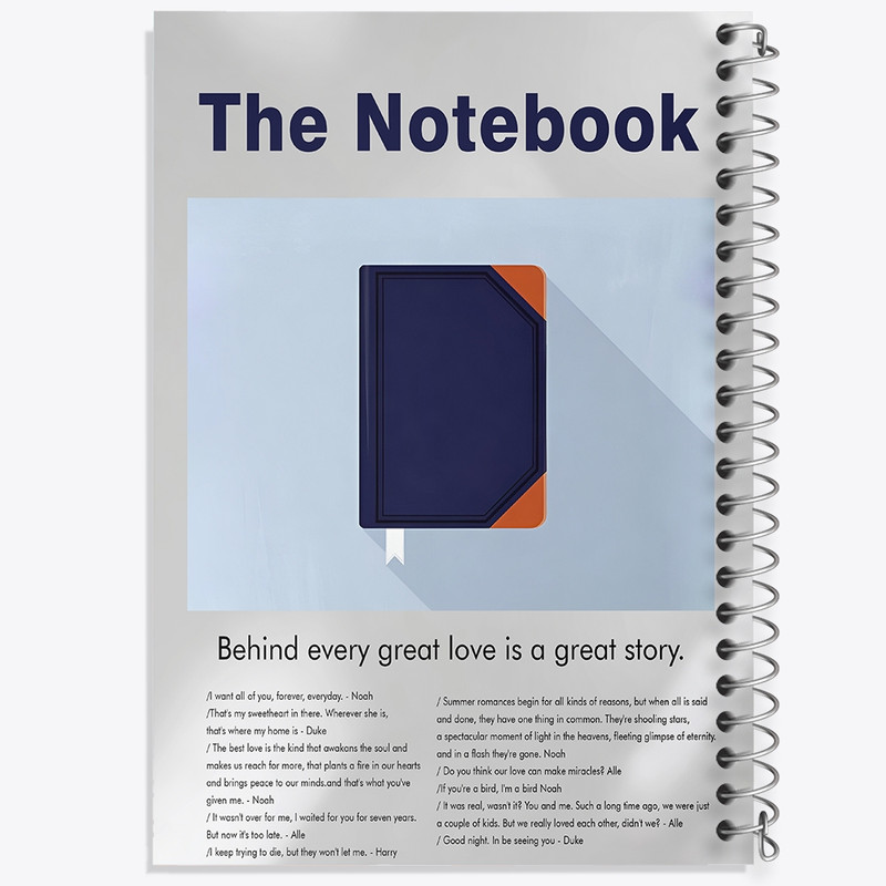 دفتر طراحی 50 برگ خندالو طرح دفترچه خاطرات (The Notebook) کد F13822
