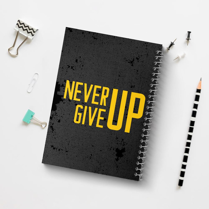 دفتر بولت ژورنال 50 برگ خندالو طرح Never Give Up کد 10040