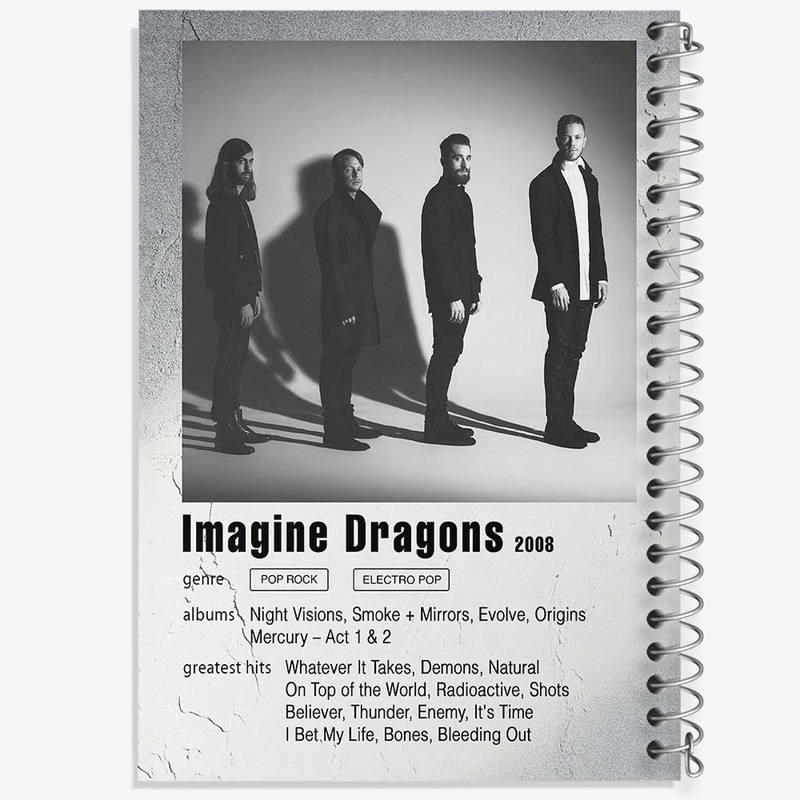 دفتر طراحی 50 برگ خندالو طرح ایمجین درگنز (Imagine Dragons)   کد F11237