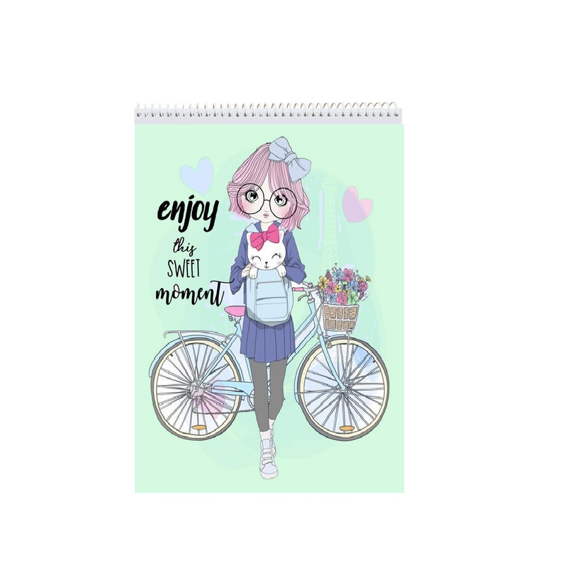 دفتر نقاشی 50 برگ نیکاد مدل دخترانه طرح enjoy کد 4