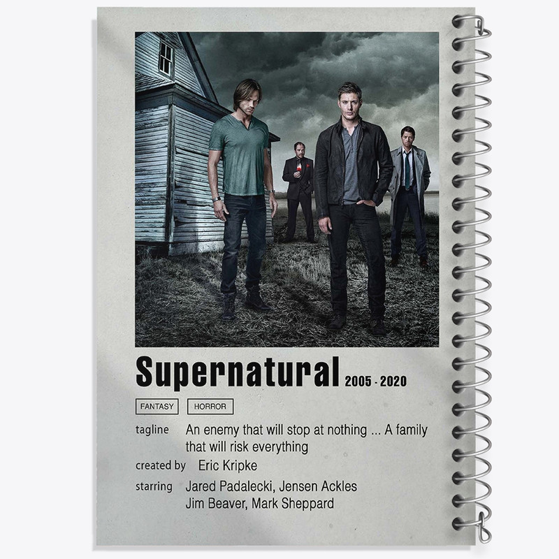 دفتر طراحی 50 برگ خندالو طرح سوپرنچرال (Supernatural) کد F11277