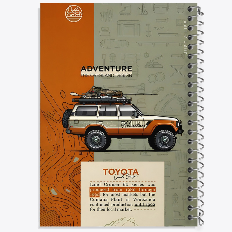 دفتر طراحی 50 برگ خندالو طرح تویوتا (Toyota) کد F14164
