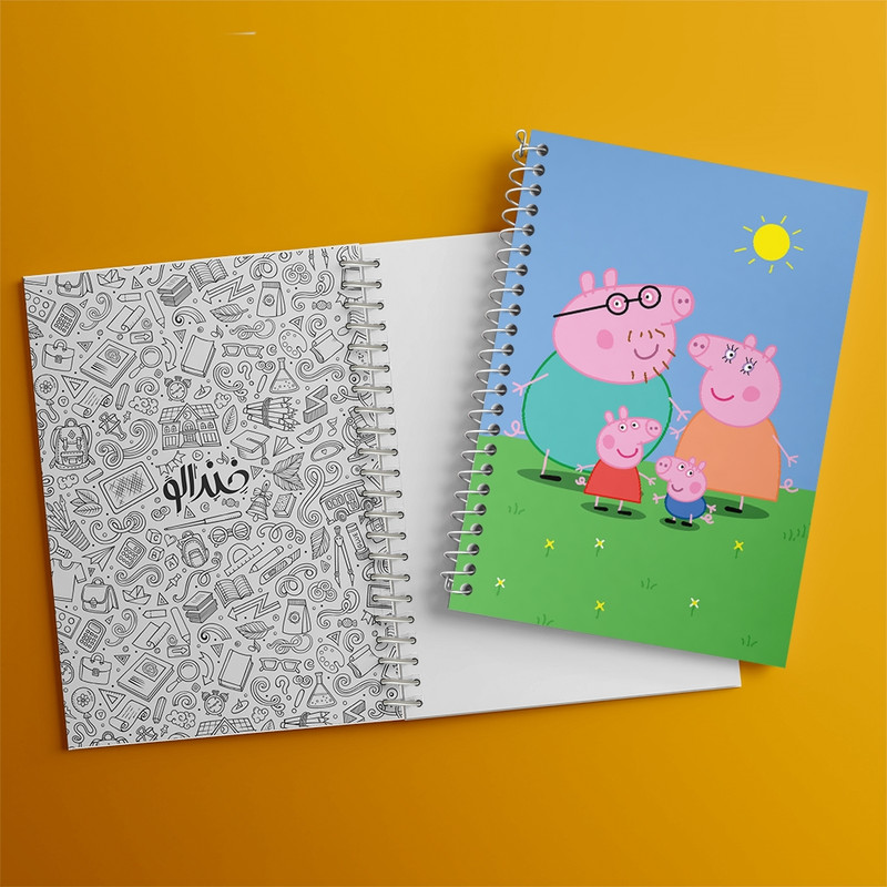 دفتر طراحی 50 برگ خندالو طرح خانواده پپا پیگ انیمیشن پپا پیگ Peppa pig  کد 22070