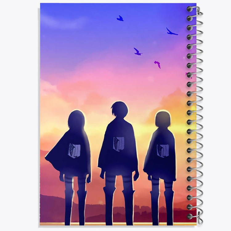 دفتر بولت ژورنال 50 برگ خندالو طرح میکاسا و ارن و آرمین انیمه اتک آن تایتان Attack on Titan کد 11053