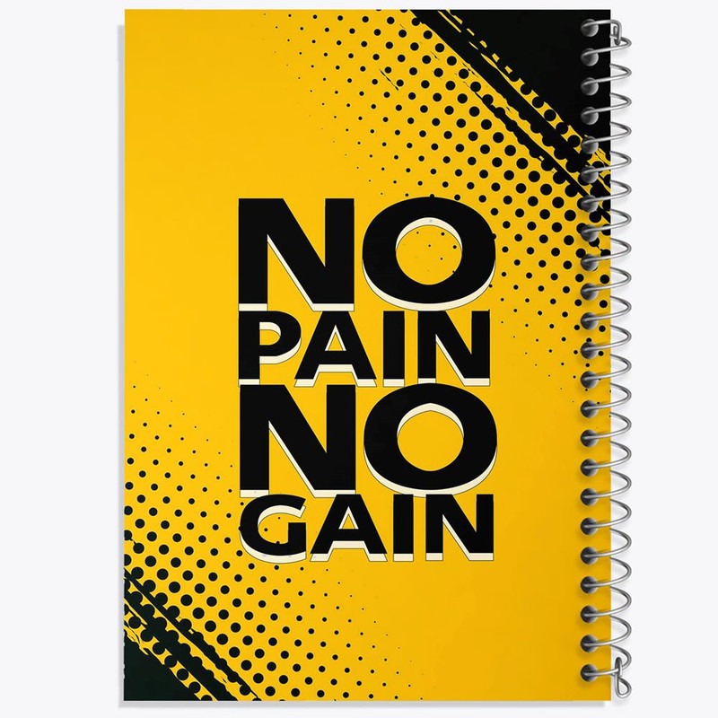 دفتر بولت ژورنال 50 برگ خندالو طرح No Pain No Gane کد 10041