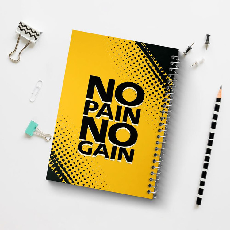 دفتر بولت ژورنال 50 برگ خندالو طرح No Pain No Gane کد 10041