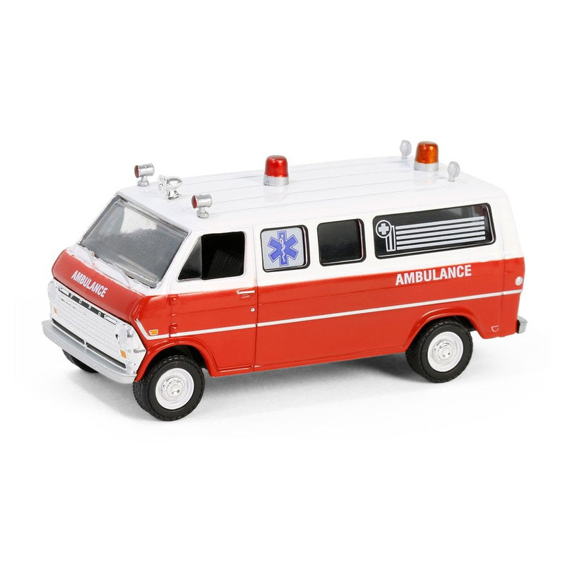 ماکت ماشین گرین‌لایت مدل 1970 Ford Club Wagon Ambulance Airplane