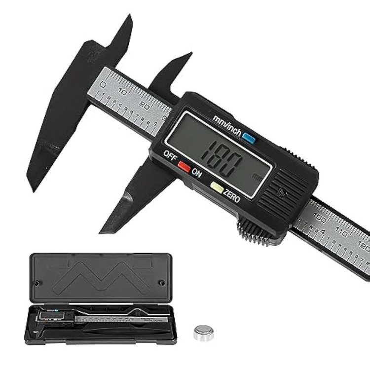 کولیس دیجیتال پلاستیک سخت دارای جعبه محافظ مدل With BOX گستره 0-150mm