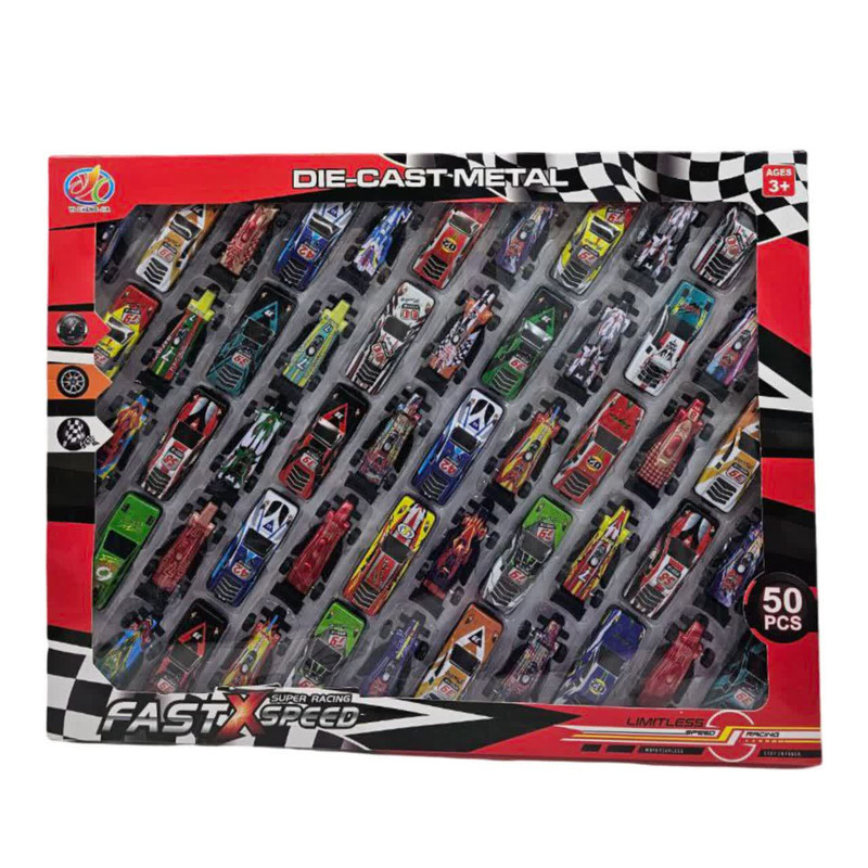کیت ماشین بازی ناب سل مدل فلزی اسپرت رالی 50 عددی FAST SPEED SUPER RACING 50 PCS