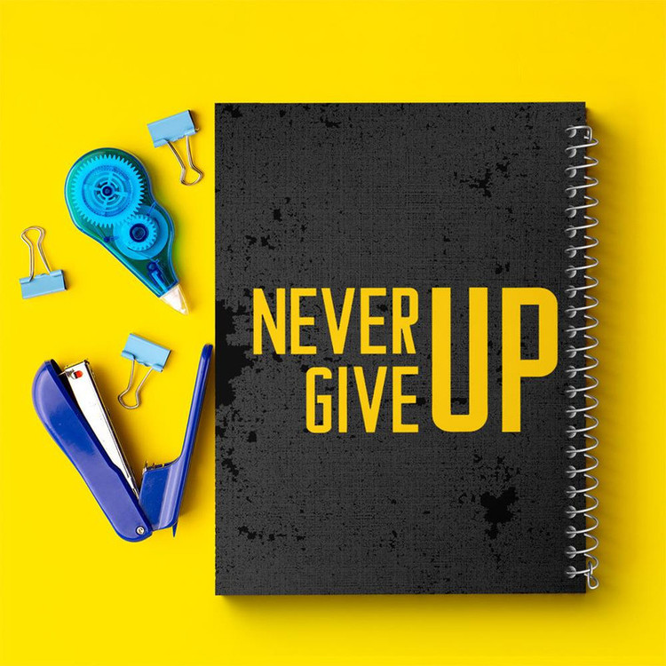 دفتر بولت ژورنال 50 برگ خندالو طرح Never Give Up کد 10040