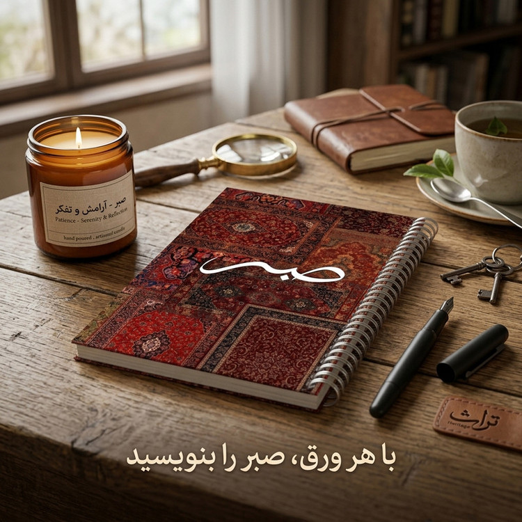 دفتر یادداشت 80 برگ سیمی نوتیوا طرح فرش صبر کد n265