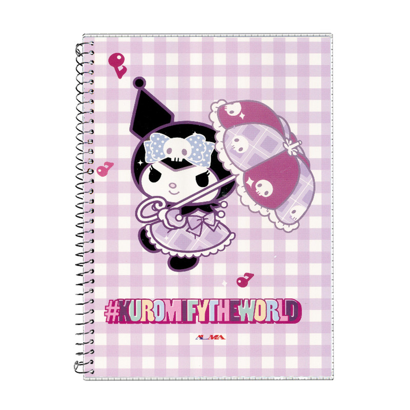 دفتر مشق 80 برگ آلما طرح KUROMI مدل طلقی کد 7813