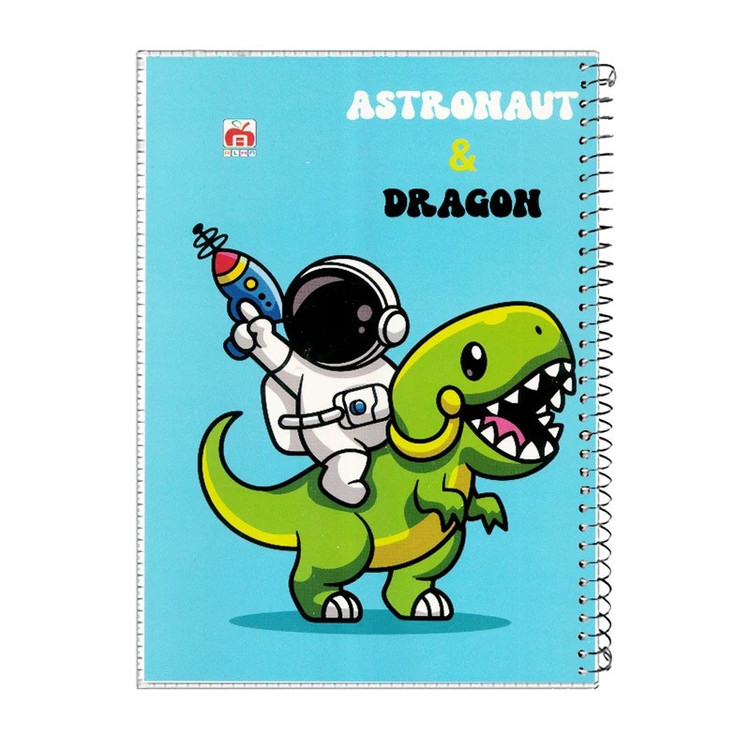دفتر مشق 80 برگ آلما طرح ASTRONAUT مدل طلقی کد 7813