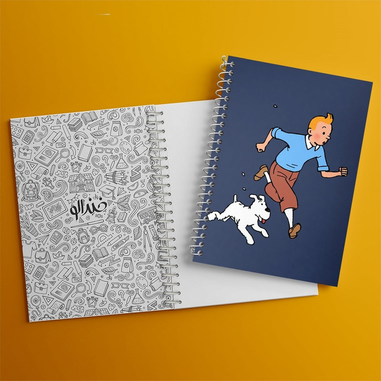 دفتر طراحی 50 برگ خندالو طرح تن تن (Tintin) کد F964