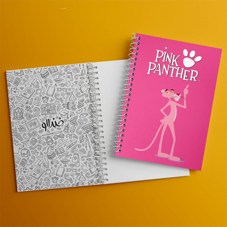 دفتر طراحی 50 برگ خندالو طرح پلنگ صورتی Pink Panther کد 1402