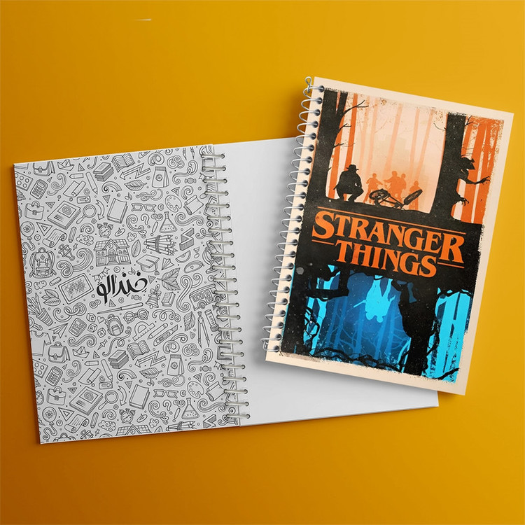 دفتر طراحی 50 برگ خندالو طرح استرنجر تینگز (Stranger Things) کد F10172