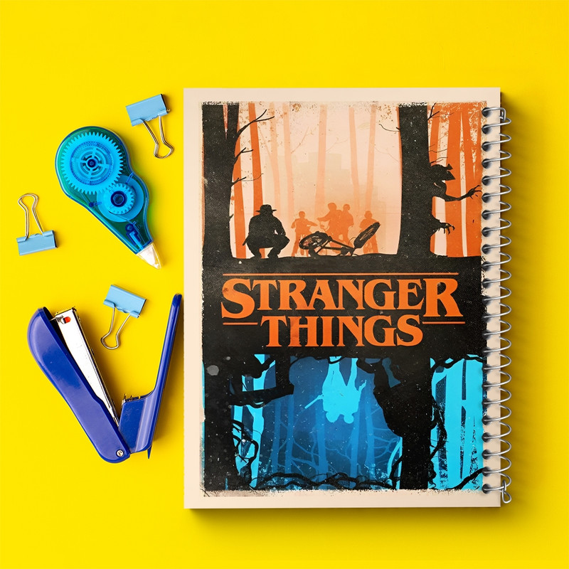 دفتر طراحی 50 برگ خندالو طرح استرنجر تینگز (Stranger Things) کد F10172