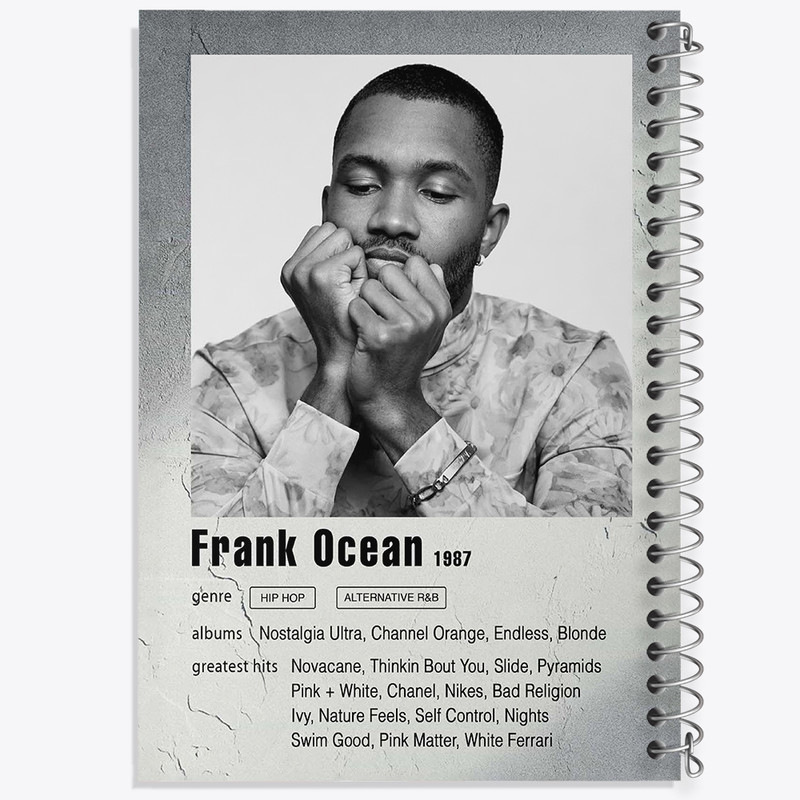 دفتر طراحی 50 برگ خندالو طرح فرانک اوشن (Frank Ocean) کد F11238