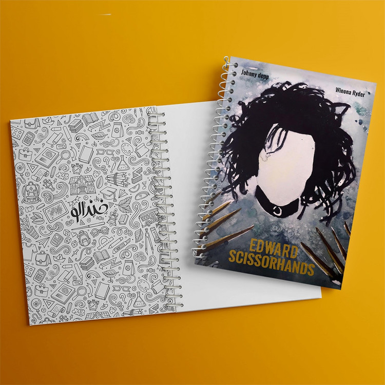 دفتر طراحی 50 برگ خندالو طرح ادوارد دست قیچی (Edward Scissorhands) کد F11339