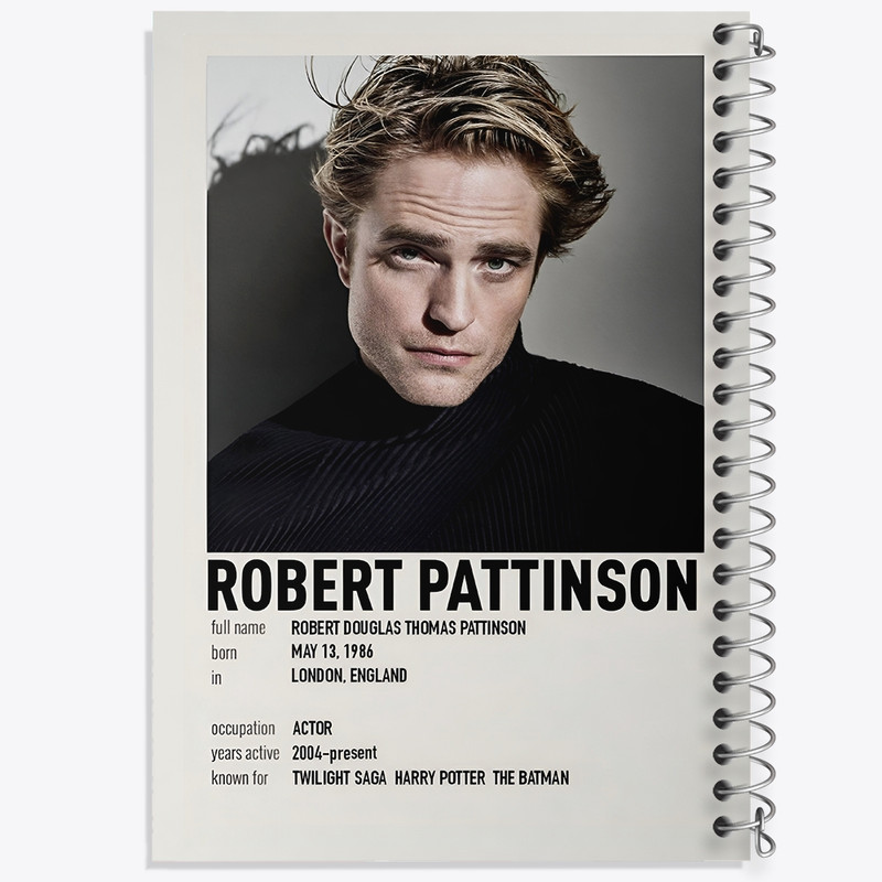 دفتر طراحی 50 برگ خندالو طرح رابرت پتینسون (Robert Pattinson) کد F13145