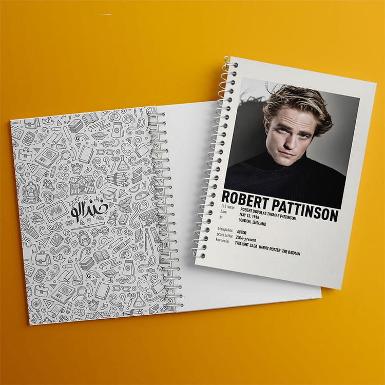 دفتر طراحی 50 برگ خندالو طرح رابرت پتینسون (Robert Pattinson) کد F13145