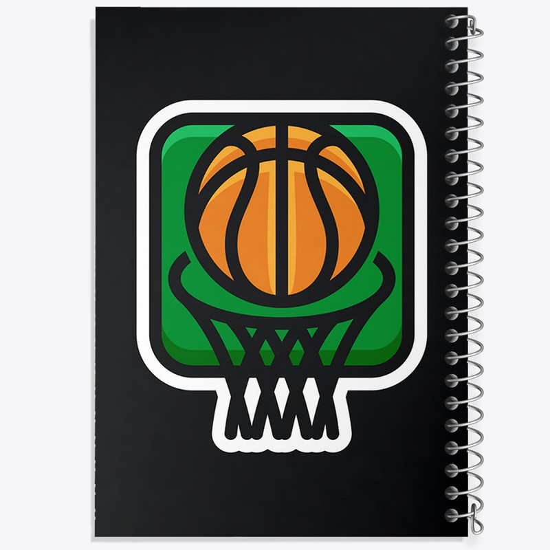 دفتر طراحی 50 برگ خندالو طرح بسکتبال Basketball کد 26469