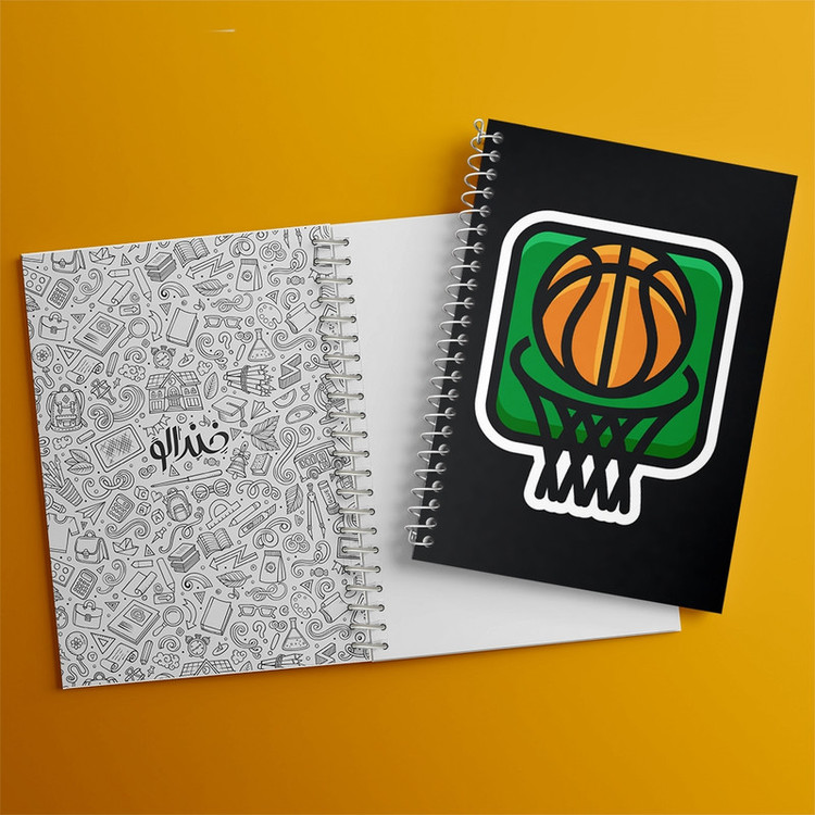 دفتر طراحی 50 برگ خندالو طرح بسکتبال Basketball کد 26469