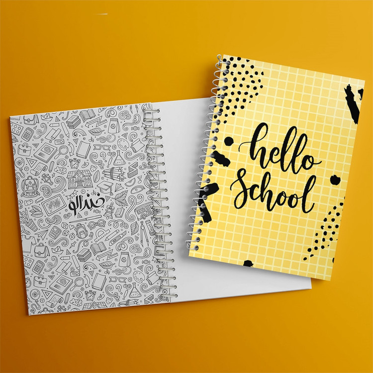 دفتر طراحی 50 برگ خندالو طرح Hello School کد N280