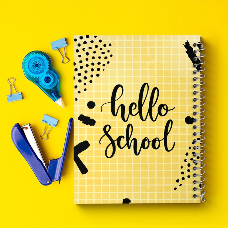 دفتر طراحی 50 برگ خندالو طرح Hello School کد N280