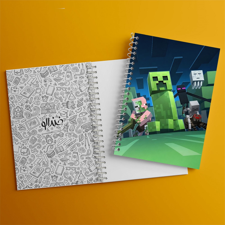 دفتر طراحی 50 برگ خندالو طرح ماینکرافت (Minecraft) کد F3503