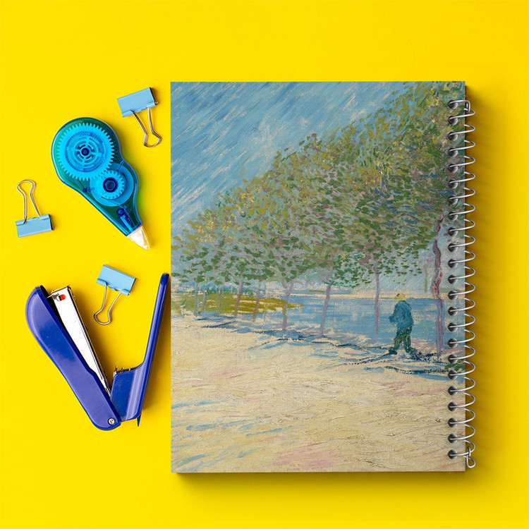 دفتر طراحی 50 برگ خندالو طرح جاده درامتداد رود سن ونسان ونگوگ (Van Gogh) کد 36794