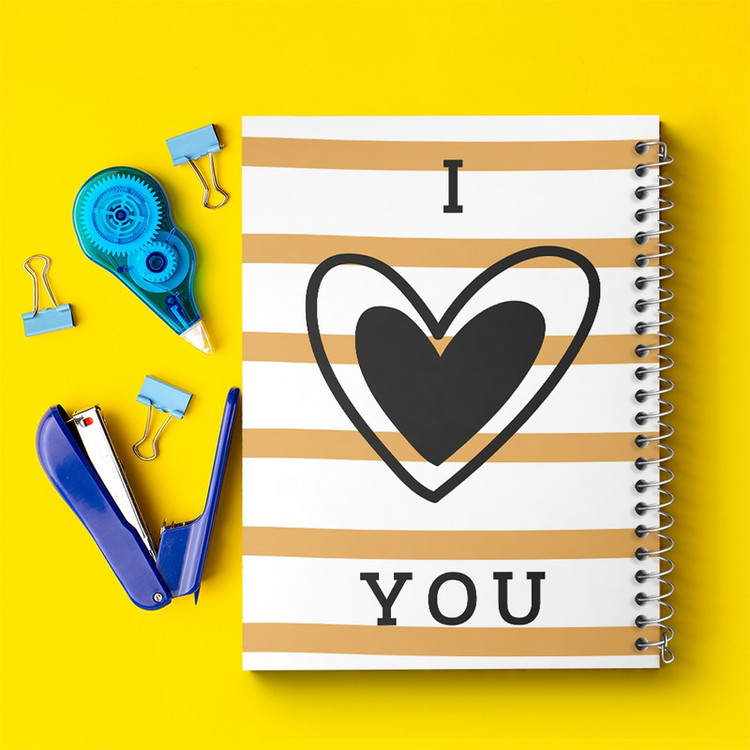 دفتر طراحی 50 برگ خندالو طرح I Love You کد N141