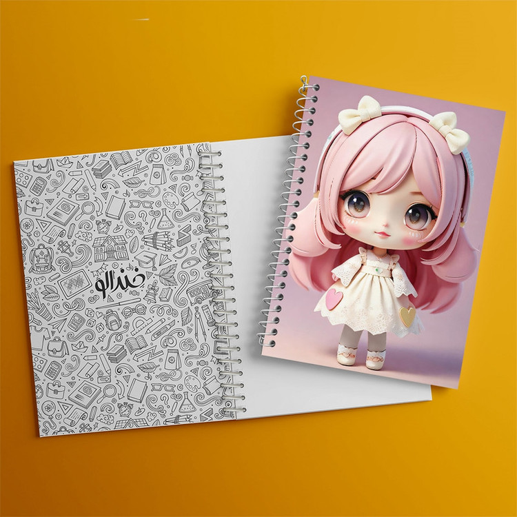 دفتر طراحی 50 برگ خندالو طرح دخترانه (Girlish) کد 36869