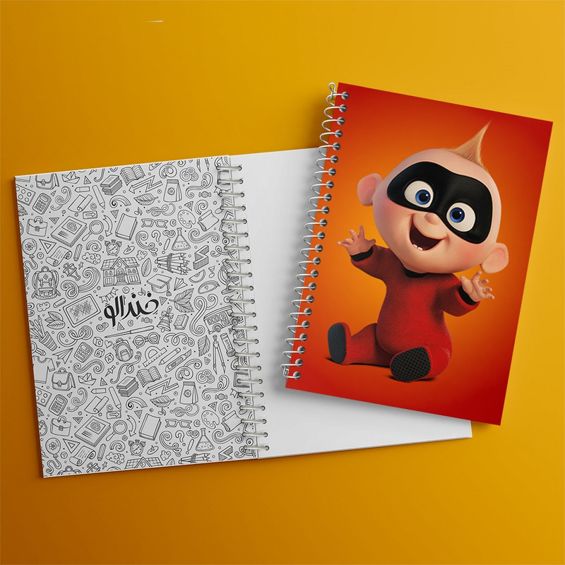 دفتر طراحی 50 برگ خندالو طرح شگفت انگیزان The Incredibles کد 1843