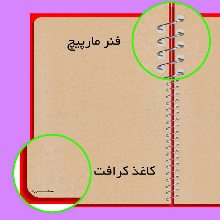دفتر مستر راد مدل جانک ژورنال طرح اسکرپ بوک کد 1616 scrapbook