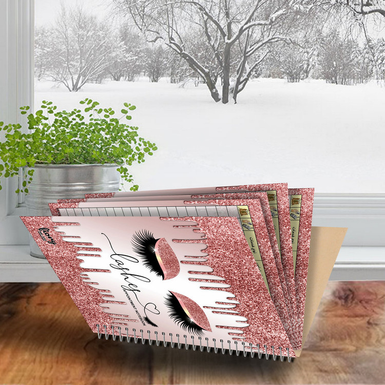دفتر یادداشت مستر راد مدل نوبت دهی خدمات مژه طرح لیفت و لمینت کد fiory 2358