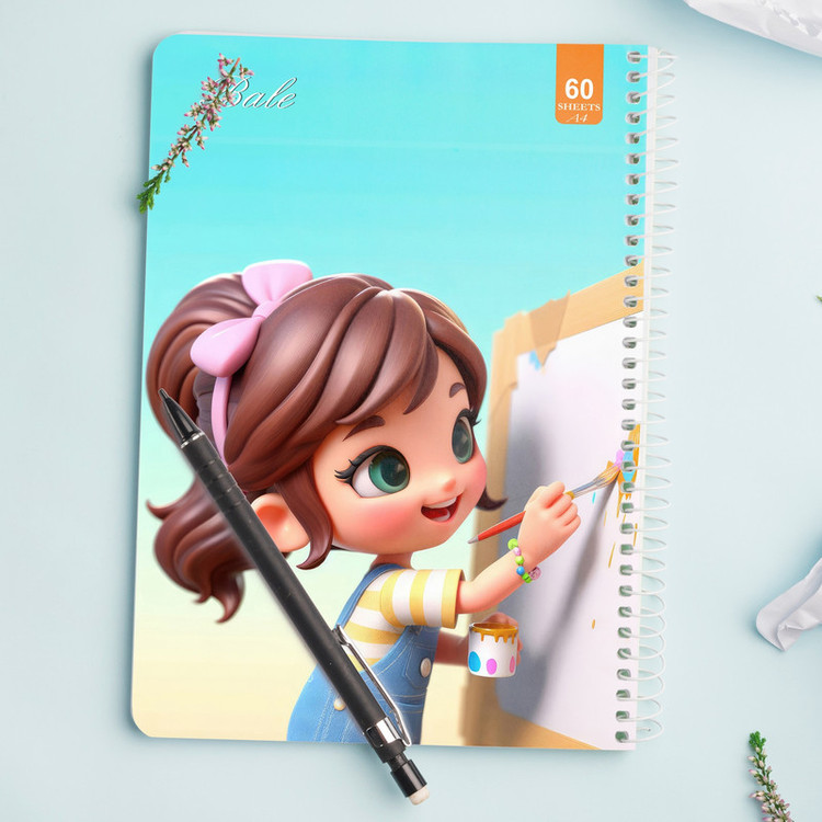 دفتر نقاشی 60 برگ انتشارات بله طرح فانتزی دخترانه طراحی کد A4-O341