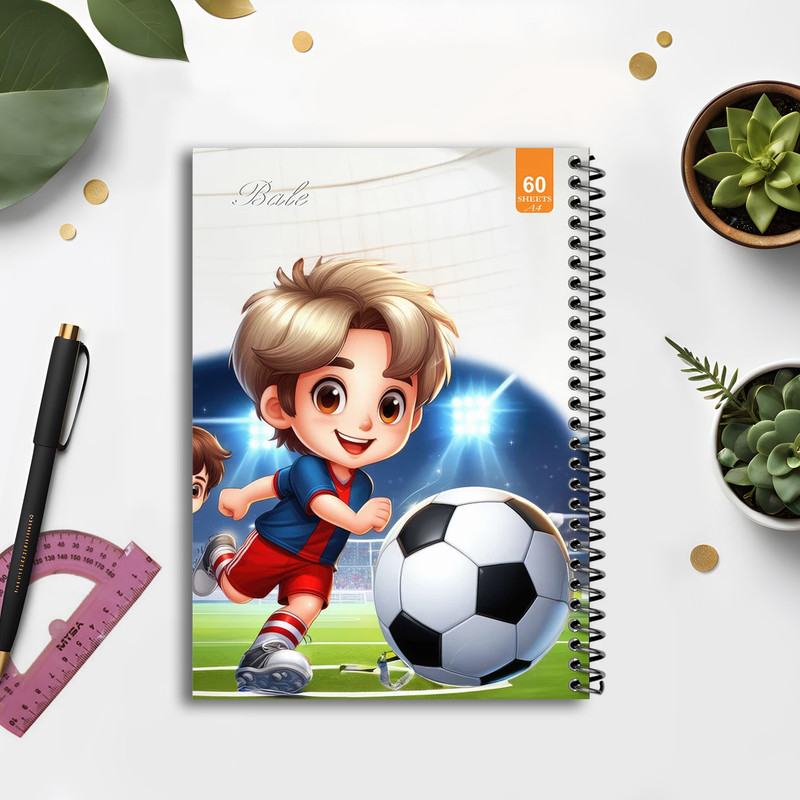 دفتر نقاشی 60 برگ انتشارات بله طرح فانتزی پسرانه فوتبال کد A4-O436