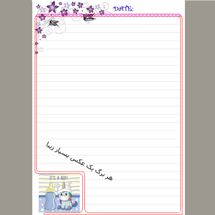 دفتر مشق مدل عروسک طرح کیوت کد M010