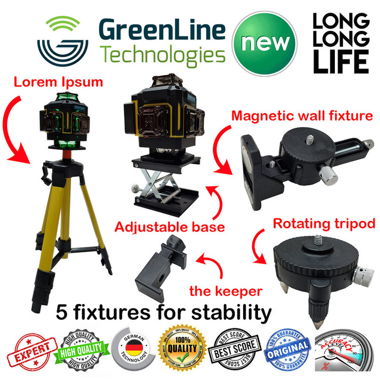 تراز لیزری ماکیتا نور سبز مدل فوق هوشمند 16 لاین کد 4D-16 L Hard Box